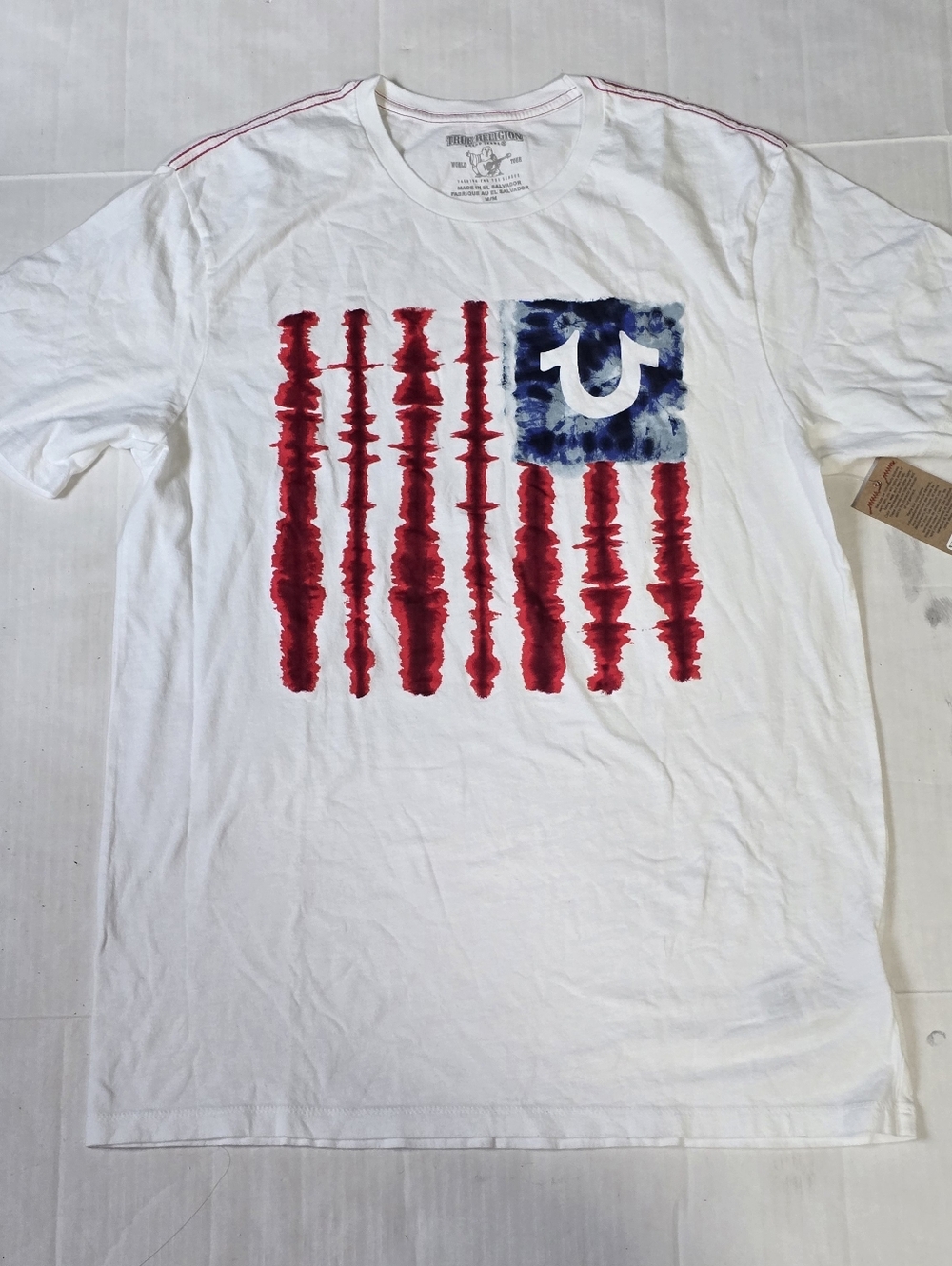 Mens Shirt True Religion Tie Dye Flag Size Medium Shirt Crew Neck New With Tag